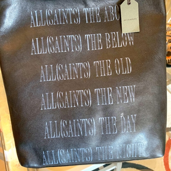 ALLSAINTS New with tag graphic leather tote bag - Picture 1 of 6